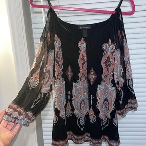 INC International Concepts Black Off-the-Shoulder Blouse